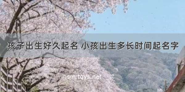 孩子出生好久起名 小孩出生多长时间起名字