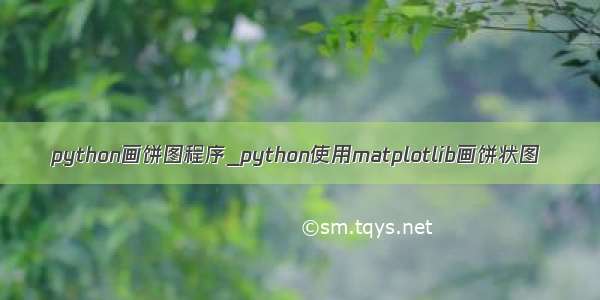 python画饼图程序_python使用matplotlib画饼状图