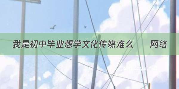 我是初中毕业想学文化传媒难么 – 网络