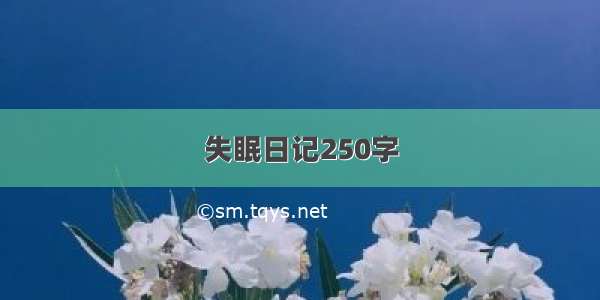 失眠日记250字