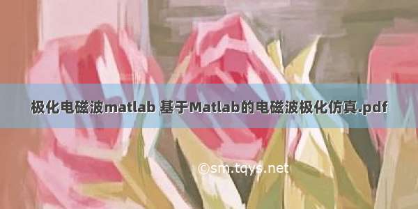 极化电磁波matlab 基于Matlab的电磁波极化仿真.pdf