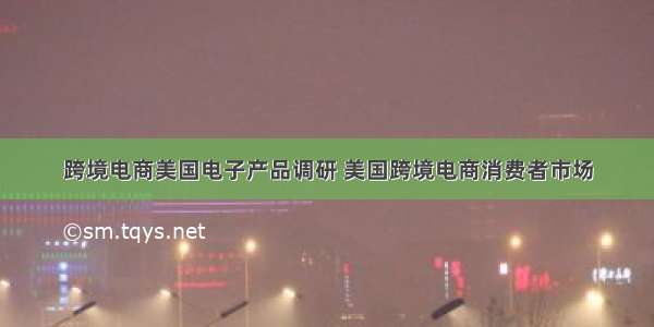 跨境电商美国电子产品调研 美国跨境电商消费者市场