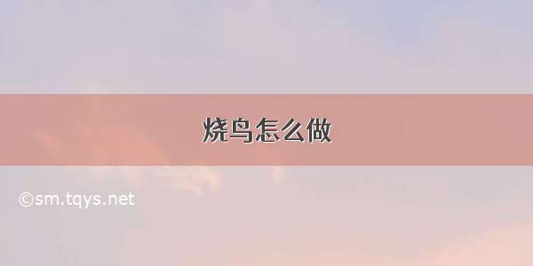 烧鸟怎么做