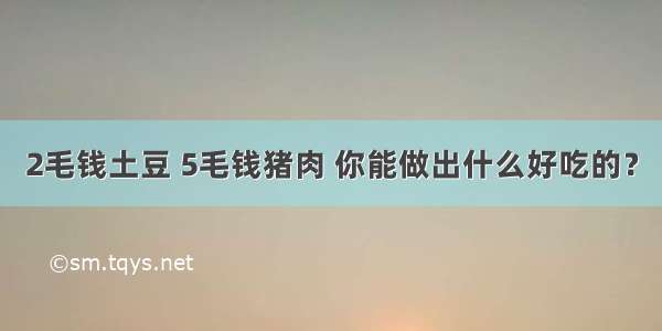 2毛钱土豆 5毛钱猪肉 你能做出什么好吃的？