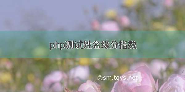 php测试姓名缘分指数