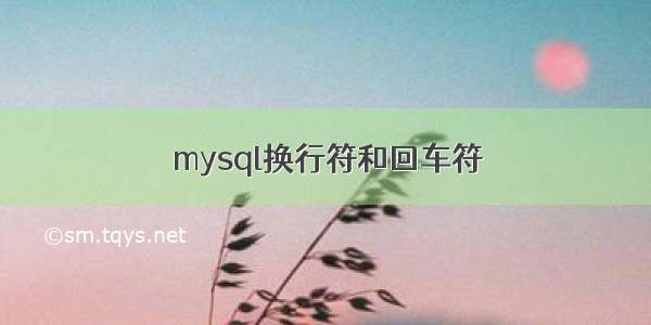 mysql换行符和回车符