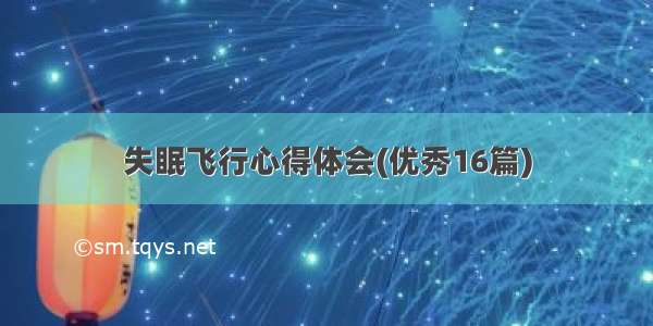 失眠飞行心得体会(优秀16篇)