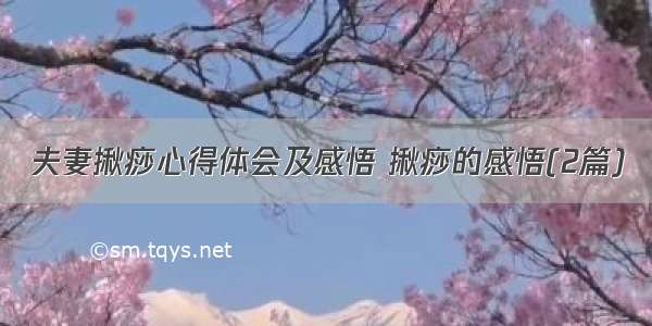 夫妻揪痧心得体会及感悟 揪痧的感悟(2篇)