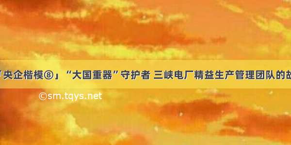 「央企楷模⑧」“大国重器”守护者 三峡电厂精益生产管理团队的故事