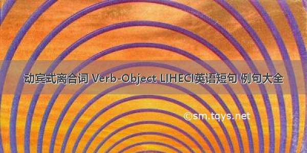 动宾式离合词 Verb-Object LIHECI英语短句 例句大全