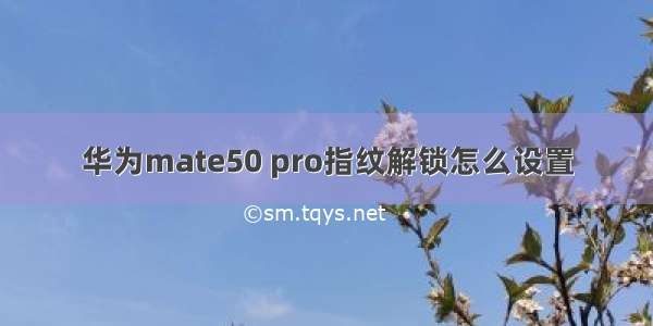 华为mate50 pro指纹解锁怎么设置