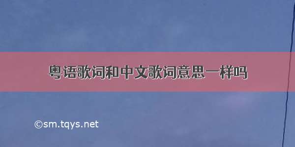 粤语歌词和中文歌词意思一样吗