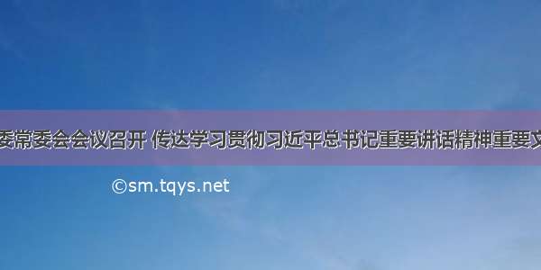 长乐区委常委会会议召开 传达学习贯彻习近平总书记重要讲话精神重要文章精神