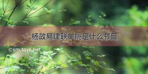 杨政易建联单挑是什么节目