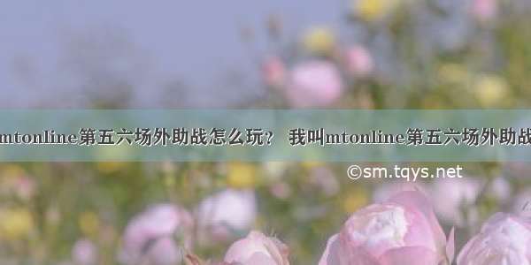 我叫mtonline第五六场外助战怎么玩？ 我叫mtonline第五六场外助战攻略