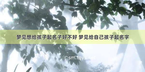 梦见想给孩子起名子好不好 梦见给自己孩子起名字