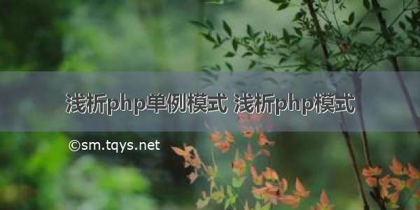 浅析php单例模式 浅析php模式