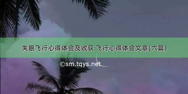 失眠飞行心得体会及收获 飞行心得体会文章(六篇)