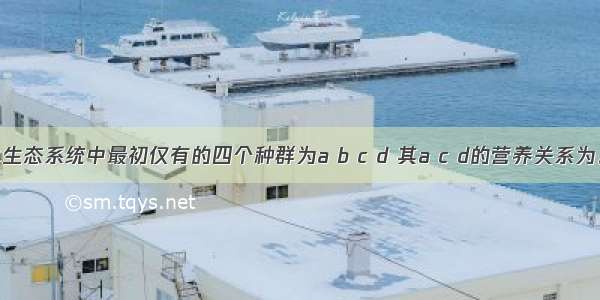 一个简单生态系统中最初仅有的四个种群为a b c d 其a c d的营养关系为。a与b的