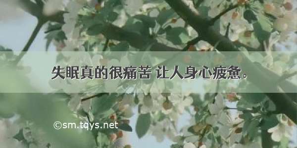 失眠真的很痛苦 让人身心疲惫。