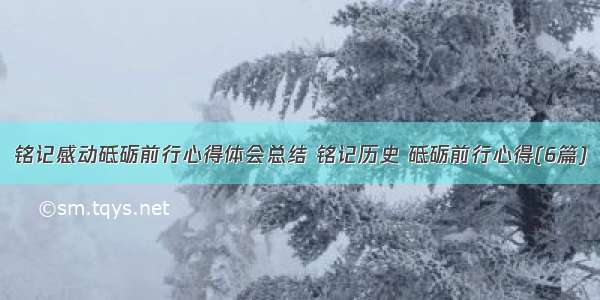 铭记感动砥砺前行心得体会总结 铭记历史 砥砺前行心得(6篇)