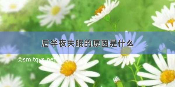 后半夜失眠的原因是什么