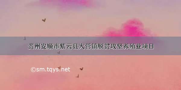 贵州安顺市紫云县大营镇脱贫攻坚养殖业项目