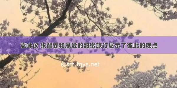 袁咏仪 张智霖和恩爱的甜蜜旅行展示了彼此的观点