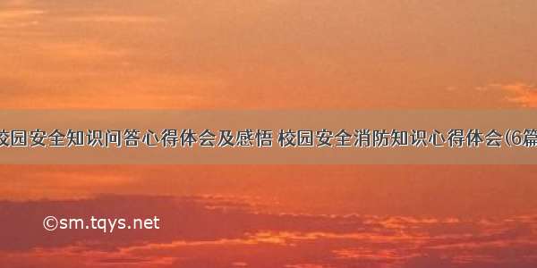 校园安全知识问答心得体会及感悟 校园安全消防知识心得体会(6篇)