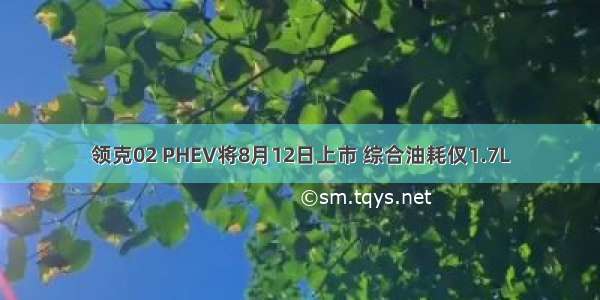 领克02 PHEV将8月12日上市 综合油耗仅1.7L