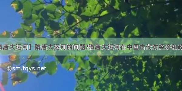 【隋唐大运河】隋唐大运河的问题?隋唐大运河在中国古代对经济和政治...