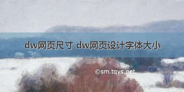 dw网页尺寸 dw网页设计字体大小