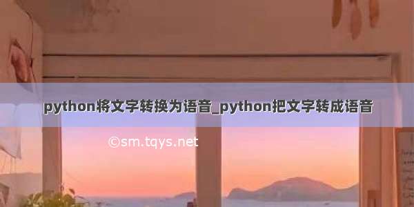 python将文字转换为语音_python把文字转成语音