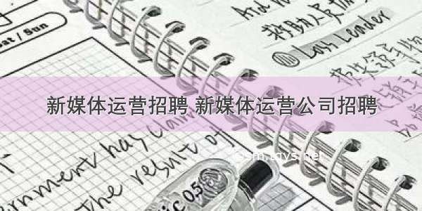 新媒体运营招聘 新媒体运营公司招聘