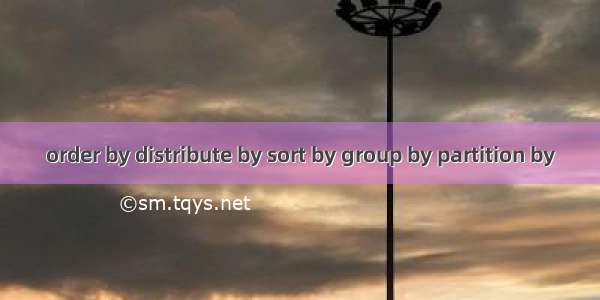 order by distribute by sort by group by partition by