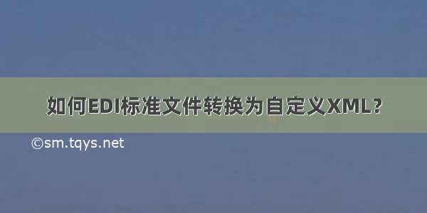 如何EDI标准文件转换为自定义XML？