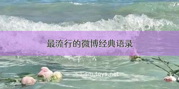 最流行的微博经典语录