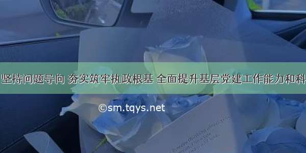 王东峰：坚持问题导向 夯实筑牢执政根基 全面提升基层党建工作能力和科学化水平