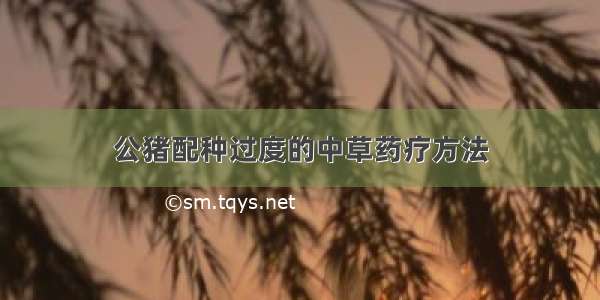 公猪配种过度的中草药疗方法