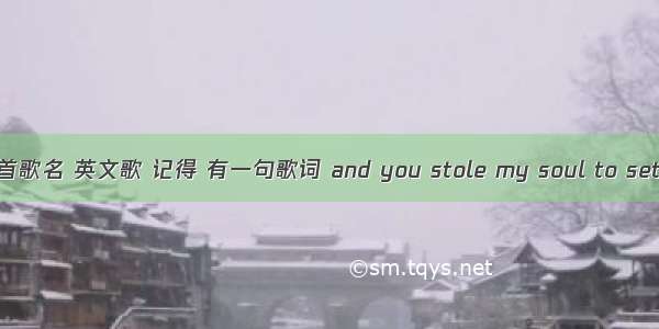 求一首歌名 英文歌 记得 有一句歌词 and you stole my soul to set me