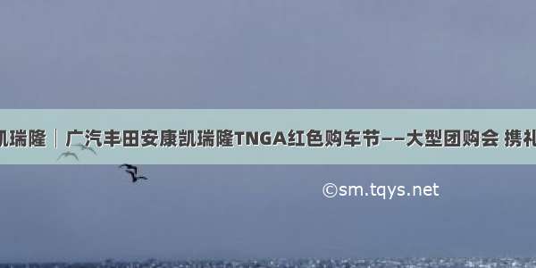 安康凯瑞隆│广汽丰田安康凯瑞隆TNGA红色购车节——大型团购会 携礼来袭！