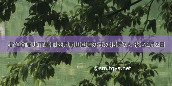 浙江省丽水市莲都区南明山街道办事处招聘7人 报名8月2日