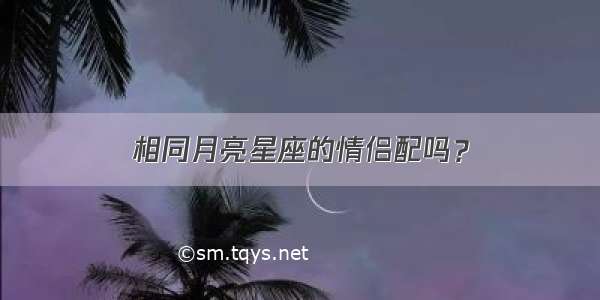 相同月亮星座的情侣配吗？