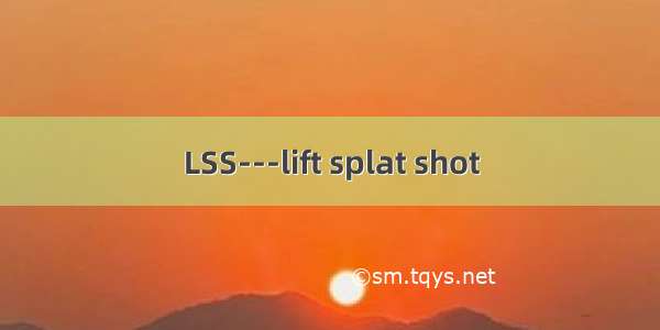 LSS---lift splat shot