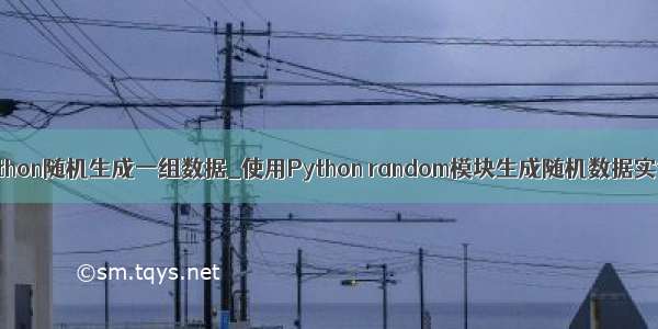 python随机生成一组数据_使用Python random模块生成随机数据实例