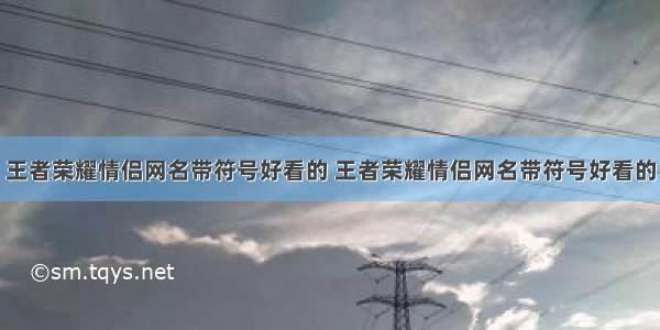 王者荣耀情侣网名带符号好看的 王者荣耀情侣网名带符号好看的