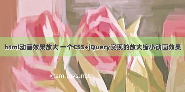 html动画效果放大 一个CSS+jQuery实现的放大缩小动画效果