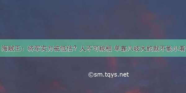 海贼王：将军实力被低估？人不可貌相 单靠八岐大蛇就不能小看