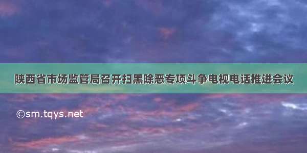 陕西省市场监管局召开扫黑除恶专项斗争电视电话推进会议
