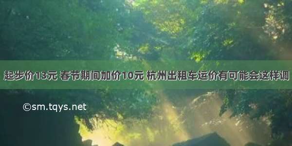 起步价13元 春节期间加价10元 杭州出租车运价有可能会这样调